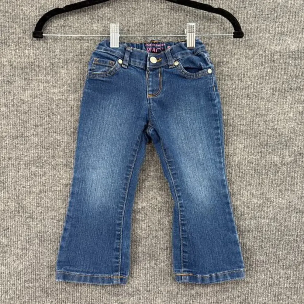 The Childrens Place Infant Girls Bootcut Jeans Size 2T Adjustable Waist Stretch